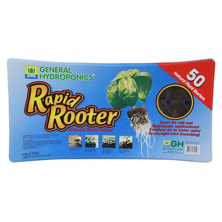 Hawthorne General Hydroponics Rapid Rooter Seed Starting Grow Plugs, PK50 HGC714140